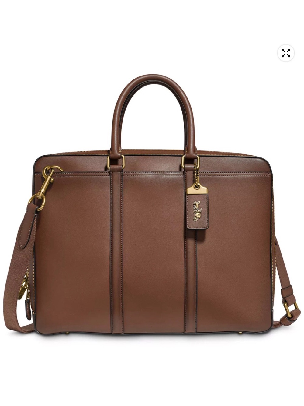 NWT Coach Men's Metropolitan Workbag Slim Leather Briefcase OL/Saddle